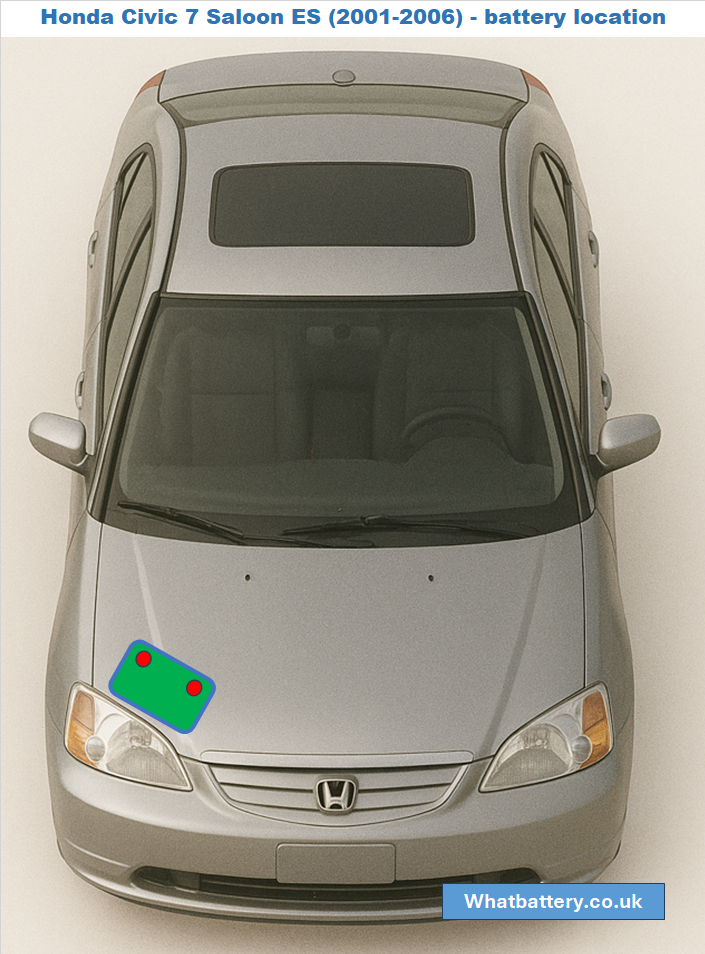 Honda Civic 7 Saloon (ES) - battery location